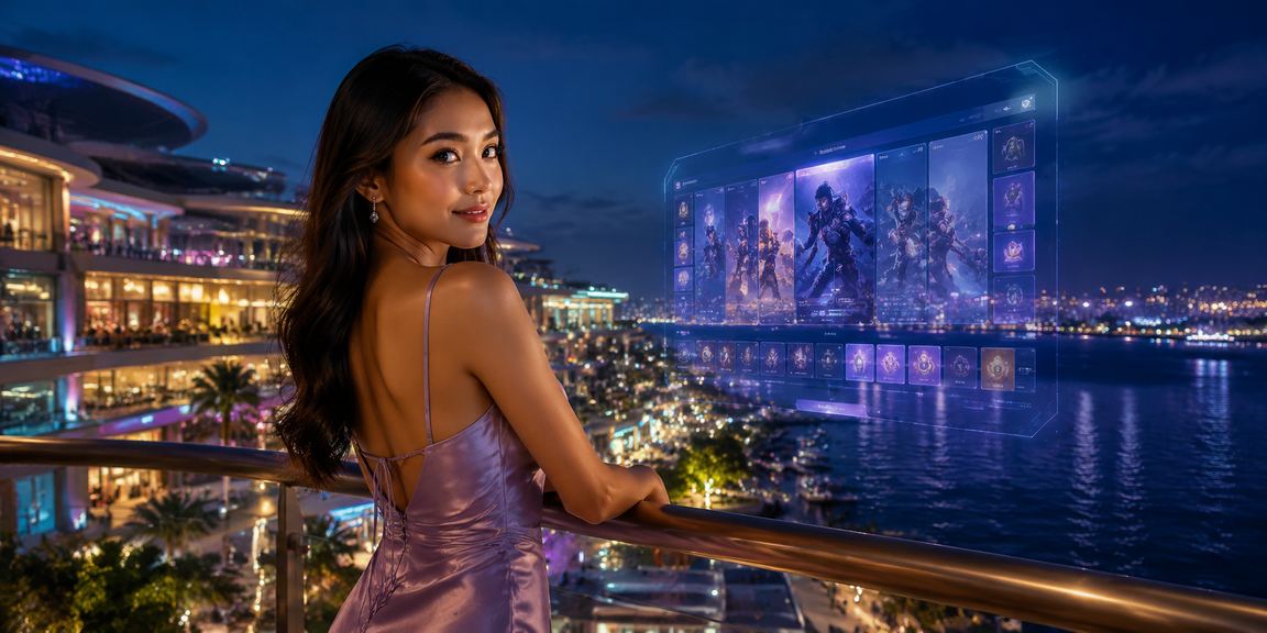 Dua orang menyaksikan pertandingan esports di tepi pantai sambil menikmati taruhan live